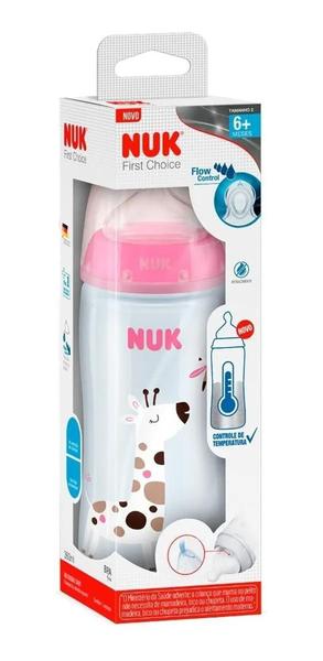 Imagem de Mamadeira NUK First Choice Controle de Temperatura 300ml Girl Rosa - Girafa