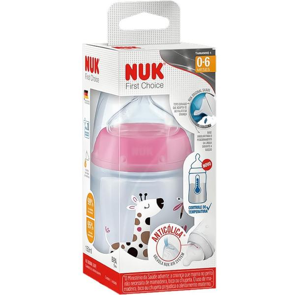 Imagem de Mamadeira NUK First Choice Controle de Temperatura Girl 150ml 0-6M