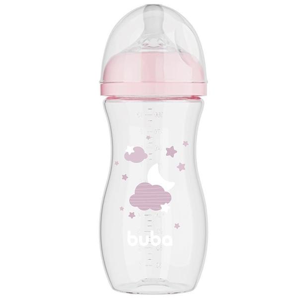 Imagem de Mamadeira Para Bebe Anticolica Easy Flow Nuvem Rosa +4 Meses 330ml Buba