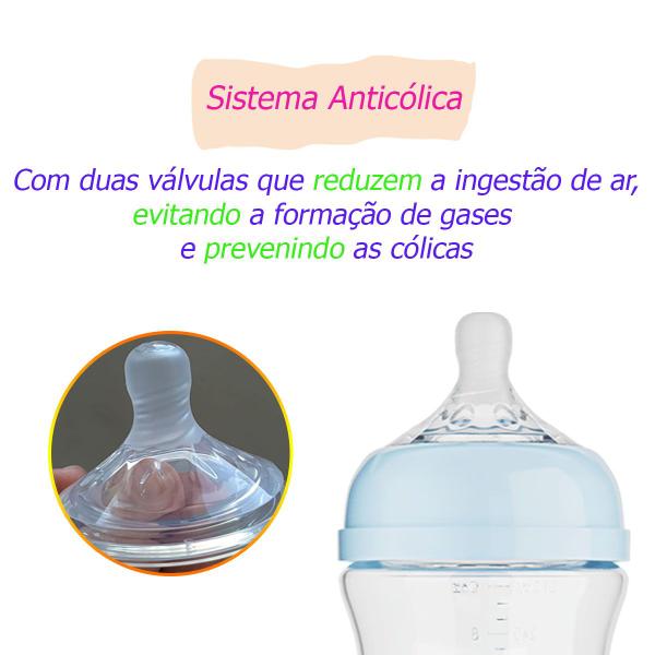 Imagem de Mamadeira para Bebê Recém Nascido 270 ml Easy Flow Anticólica com Bico Ultrasoft Buba 