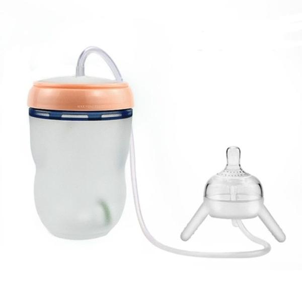 Imagem de Mamadeira para bebês Wokex Silicone Sippy 250mL com canudo longo