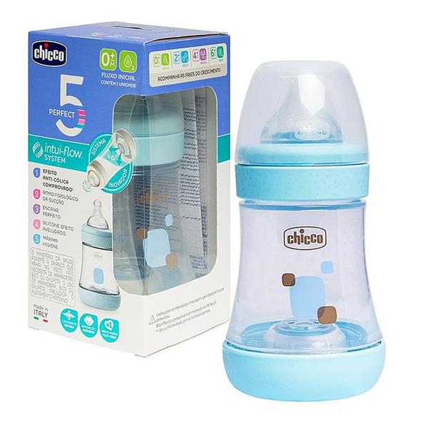 Imagem de Mamadeira Perfect 5 Chicco 150ml Fluxo Inicial Rescém Nascido Menino Menina 0m+