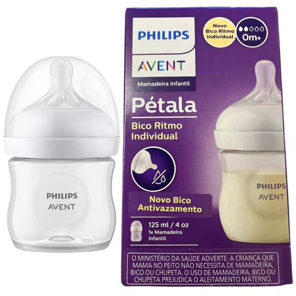 Imagem de Mamadeira Pétala 125ml Avent 3.0 Fluxo 2 0m+ Transparente