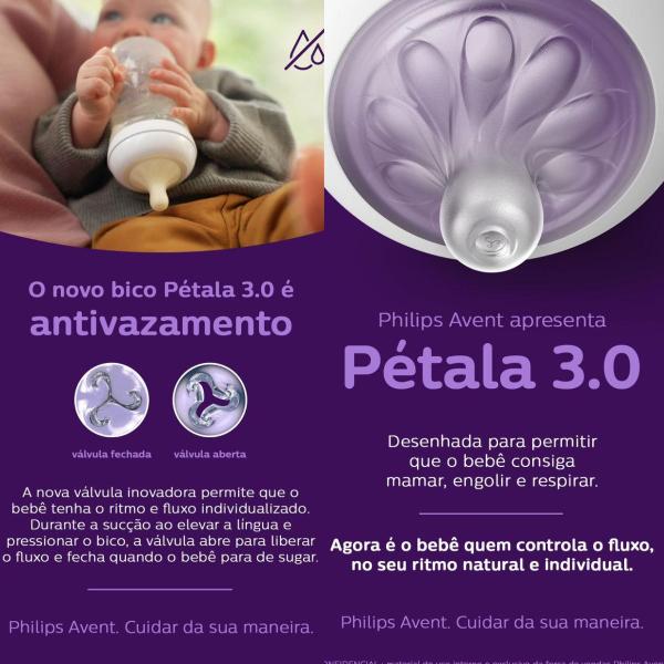 Imagem de Mamadeira petala 3.0 125ml air free transparente avent