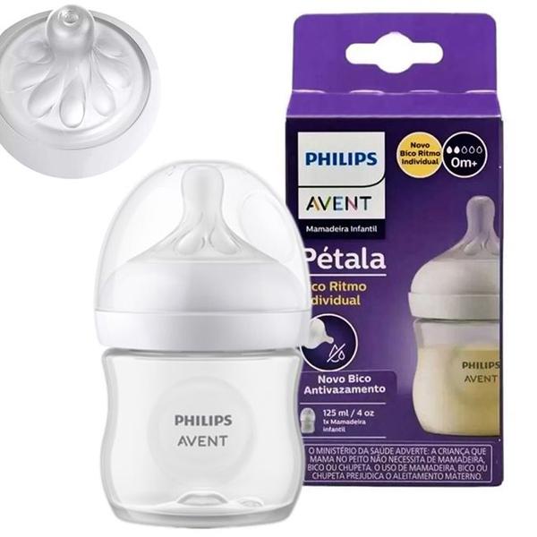 Imagem de Mamadeira Pétala 3.0 125ml Com Bico Nº2 Transparente Philips Avent