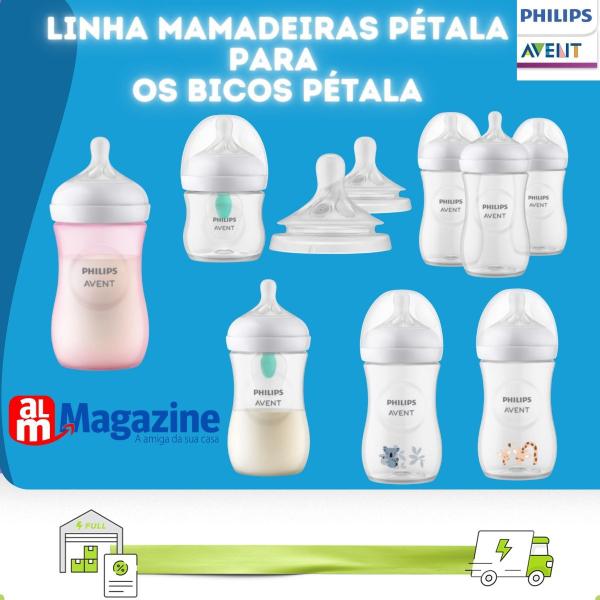 Imagem de Mamadeira pétala 3.0 125ml transparente Philips Avent + bico n2 SCY900/01