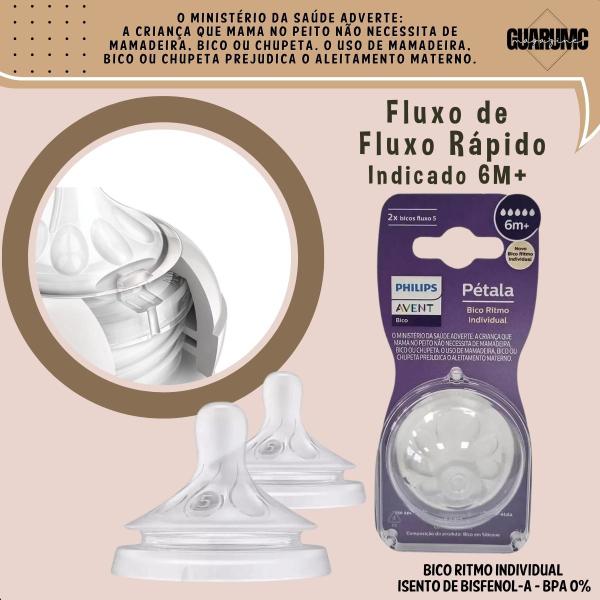 Imagem de Mamadeira pétala 3.0 125ml transparente Philips Avent + bico n5 SCY900/01