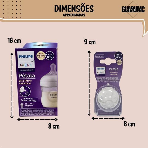 Imagem de Mamadeira pétala 3.0 125ml transparente Philips Avent + bico n5 SCY900/01