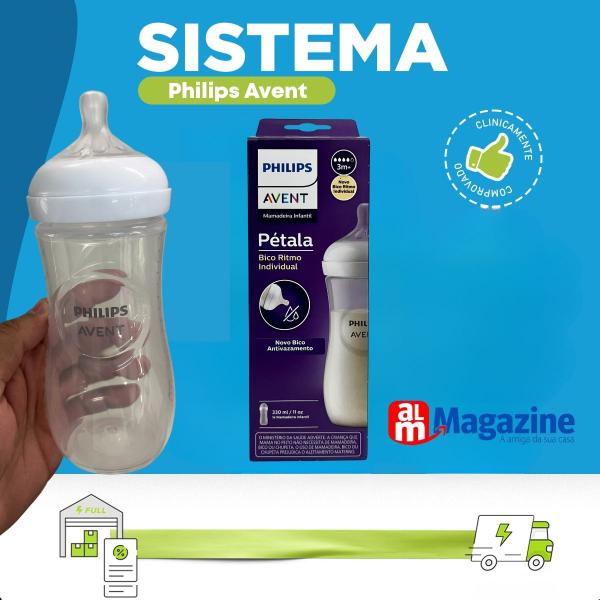 Imagem de Mamadeira Pétala 3.0 - 330ml  - Bico 3m+ - Philips Avent - Linha petala SCY906/01