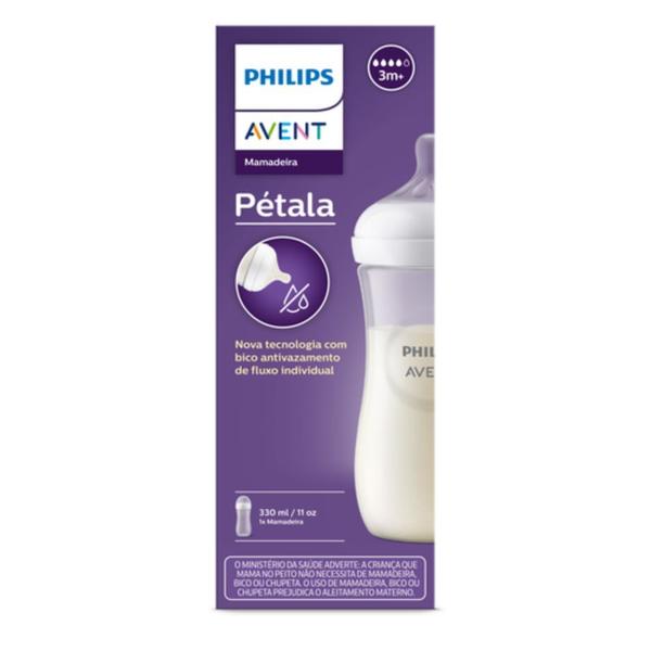 Imagem de Mamadeira Pétala 3.0 330ml Transparente - Philips Avent