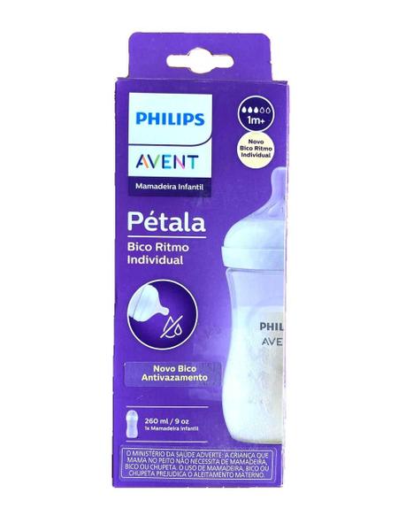 Imagem de Mamadeira Pétala Transparente 260ml (1 Mês +) - Philips Avent