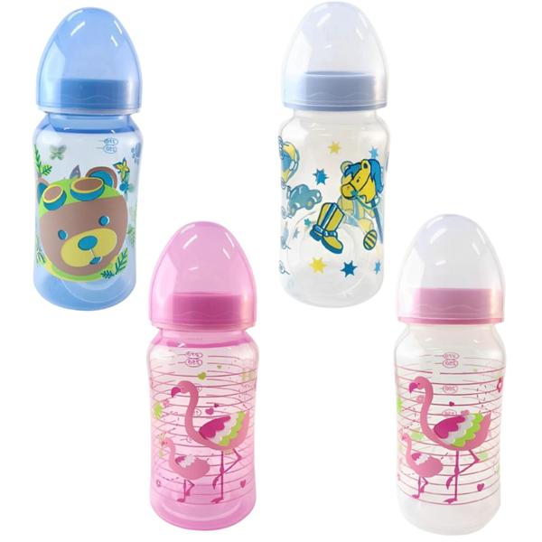 Imagem de Mamadeira Petita Super Bico Redondo em Silicone 270ml - Azul e Rosa