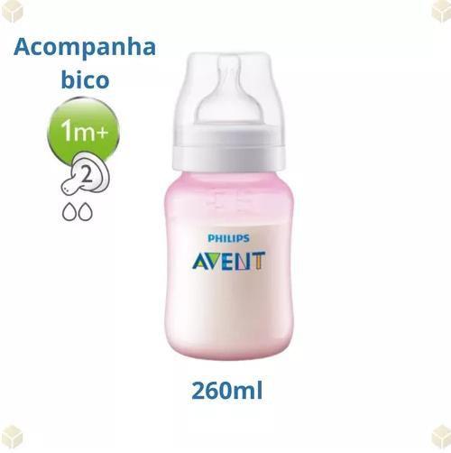 Imagem de Mamadeira philips avent anti-colic rosa 1m+ bpa free 260ml