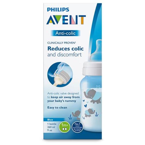 Imagem de Mamadeira Philips Avent Clássica Azul Elefante 260ml