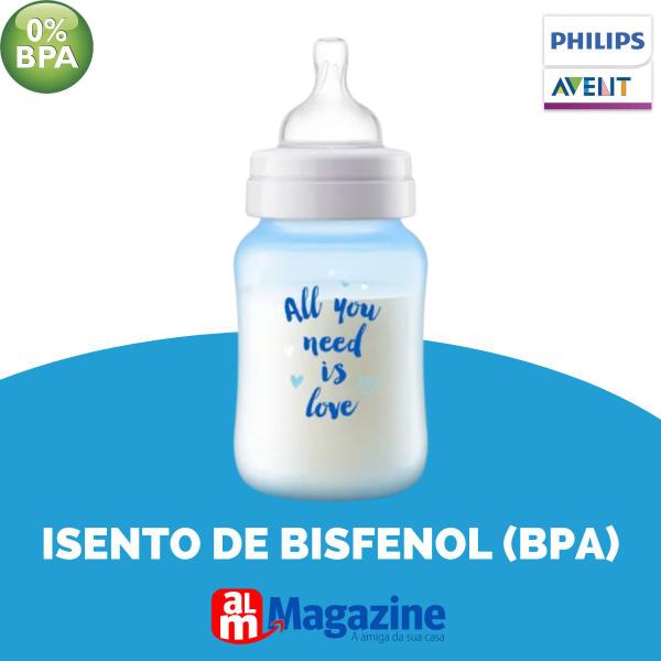 Imagem de Mamadeira Philips Avent Clássica Menino Azul 260ml Elefante