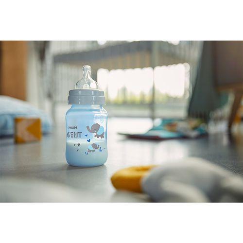 Imagem de Mamadeira Philips Avent Clássica Menino Azul 260ml Elefante