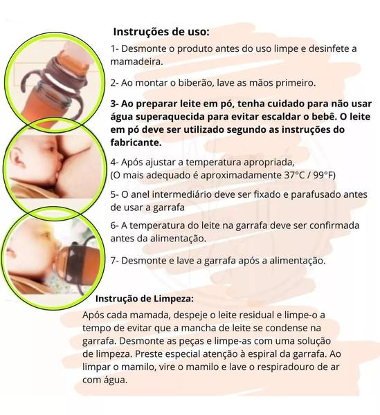 Imagem de Mamadeira Silicone Anti-cólica Igual Peito Materno 150 ou 240ml