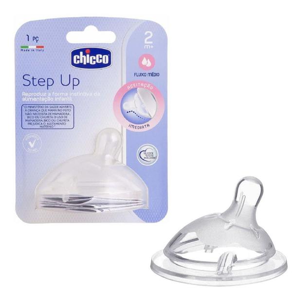 Imagem de Mamadeira Step Up 250Ml Com Bico Fluxo Médio +2M - Chicco