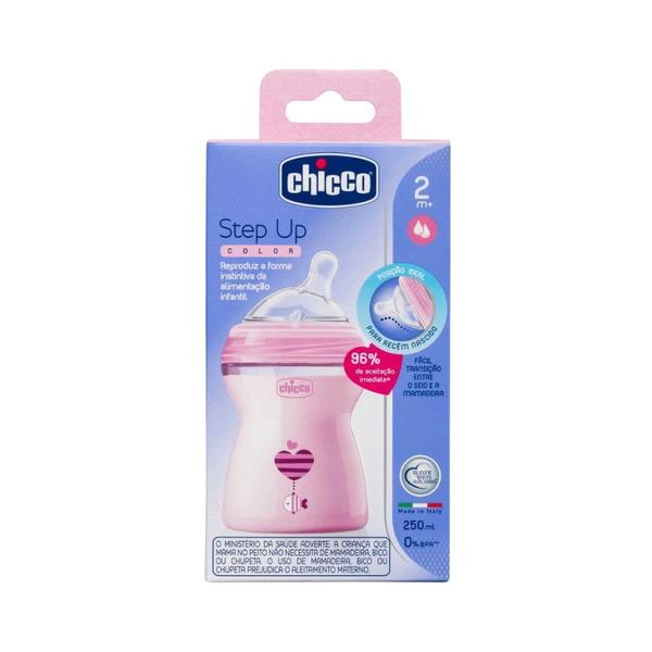 Imagem de Mamadeira step up 250ml fluxo medio (0m+) rosa - chicco