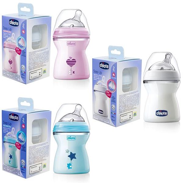 Imagem de Mamadeira Step Up 250ml Fluxo Médio Menino Menina 2m+ Chicco