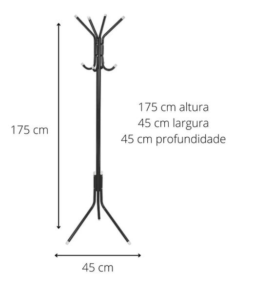 Imagem de Mancebo Cabideiro De Roupa Arara 8 Ganchos De Metal