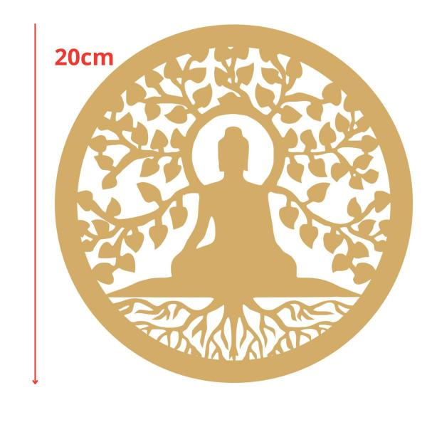 Imagem de Mandala Buda - MDF - Branco - Placa Parede - 20cm