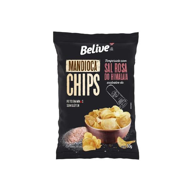 Imagem de Mandioca Chips com Sal Rosa Himalaia Sem Glúten Belive 50g