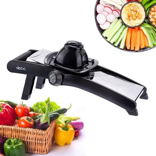 Imagem de Mandoline Inox Cortador Legumes Fatiador Verduras 5 Regulagem Weck