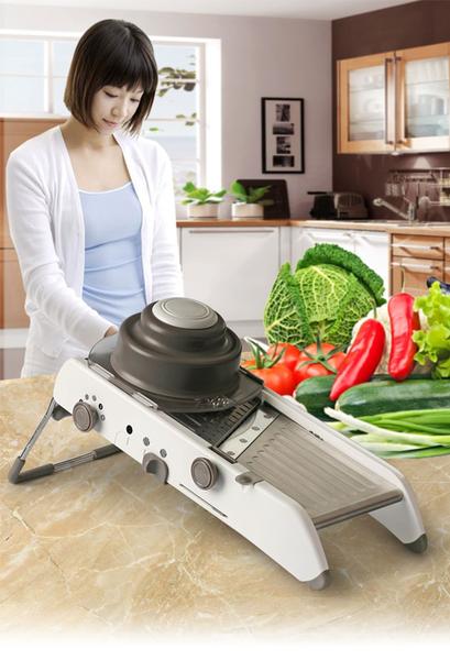 Imagem de Mandoline Slicer Manual Ralador Fatiador Cortador em Aço Inoxidável