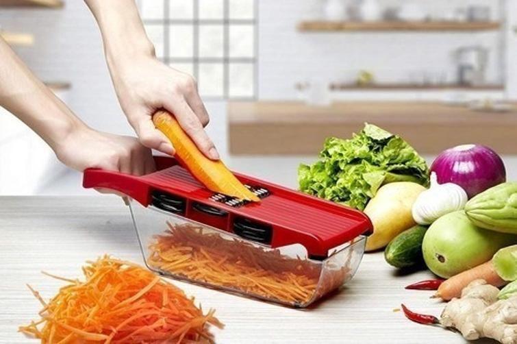 Imagem de Mandoline Slicer Nicer Fatiador Cortador De Legumes 6 Em 1