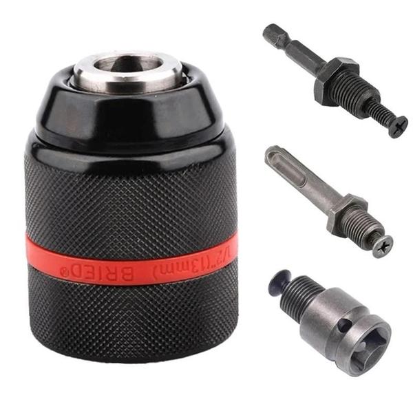 Imagem de Mandril de Broca Sem Chave Ajustável (2-13mm) com Haste Hexagonal e Adaptador SDS