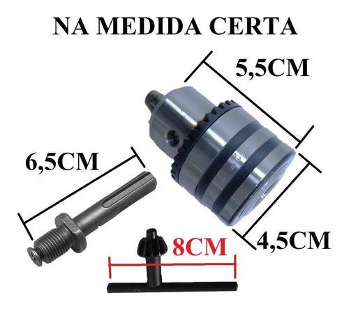 Imagem de Mandril Para Furadeira Parafusadeira 1/2 Polegadas 20Unf  Adaptador Sds Plus Martelete Compativel Makita Bosch Dewalt