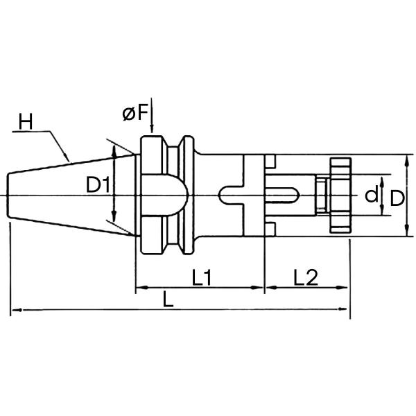 Imagem de mandril porta fresa bt40 22 mm longo 100 mm