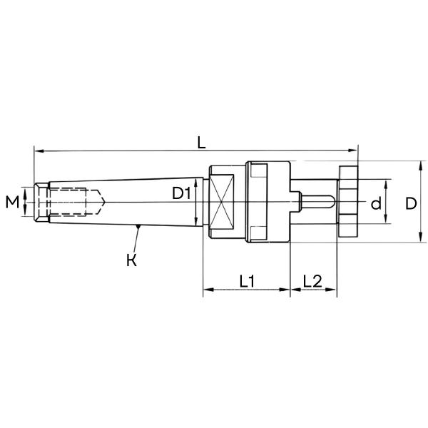 Imagem de mandril porta fresa cone morse 4 piloto de 22 mm