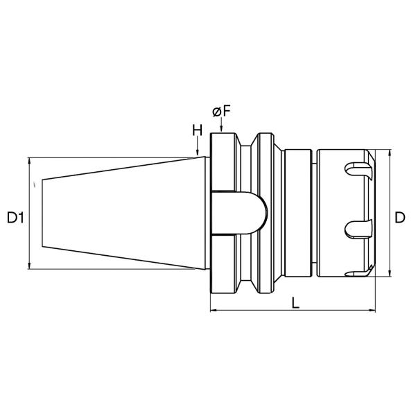 Imagem de mandril porta pinças er32 bt40