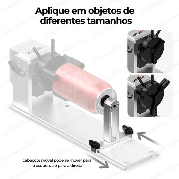 Imagem de Mandril rotativo para cilindros CNC gravadora laser