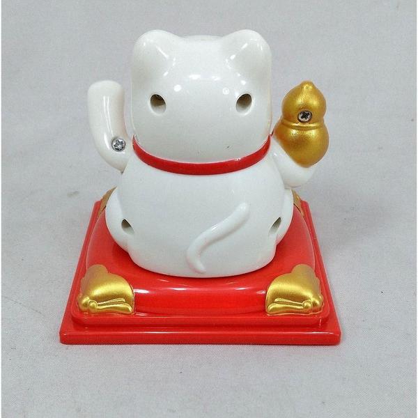 Imagem de Maneki Neko Gato Da Sorte Branco 8 Cm Alt. Energia Solar