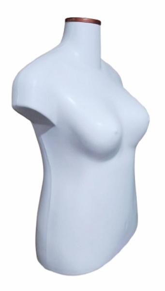 Imagem de Manequim feminino adulto (Busto plus size GG) branco com tampa e pedestal H na cor Rose