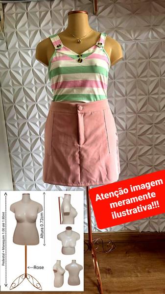 Imagem de Manequim feminino (Busto plus size GG.44) branco com tampa + pedestal retro na cor prata.