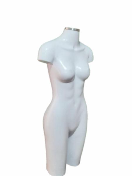 Imagem de Manequim feminino (Meio corpo definido N.38) Branco com tampa de metal + Pedestal H na cor branco