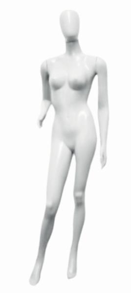 Imagem de Manequim feminino Slim (Perna com pose N.38) na cor branco + base de ferro.