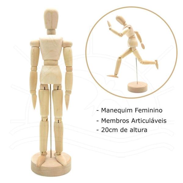 Imagem de Manequim Madeira Feminino 20cm