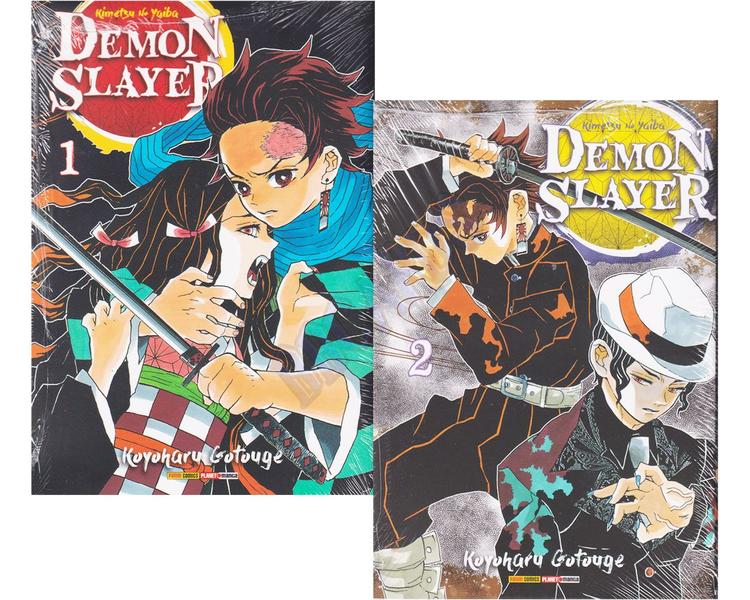 Imagem de Mangá Demon Slayer Kimetsu No Yaiba 2 Volumes Com Pôster