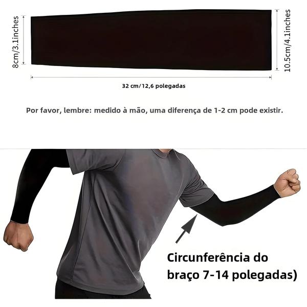 Imagem de Mangas de Braço com Proteção UV - 2 Pares para Homens e Mulheres