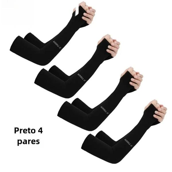 Imagem de Mangas de Braço de Ciclismo Unissex - Respiráveis, Proteção Solar UV, 4 Pares