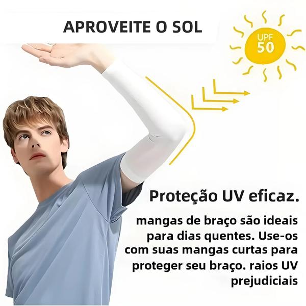 Mangas de Proteção UV Respiráveis - 3 Pares para Esportes e Atividades ao Ar Livre Imagem de Mangas de Proteção UV Respiráveis - 3 Pares para Esportes e Atividades ao Ar Livre