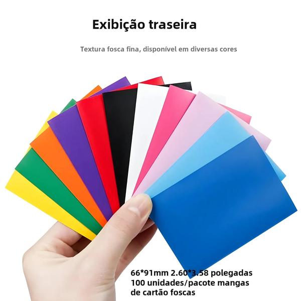 Imagem de Mangas para Cartas Padrão (100 Unidades) - 66x91mm - Protetor Fosco para Cartas Colecionáveis TCG