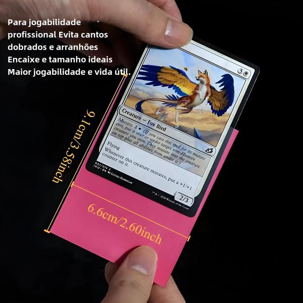 Imagem de Mangas para Cartas Padrão (100 Unidades) - 66x91mm - Protetor Fosco para Cartas Colecionáveis TCG