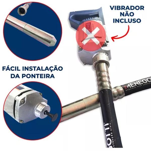 Imagem de Mangote do Vibrador de Concreto Portátil com Ponteira 35mm X 2,5m Menegotti