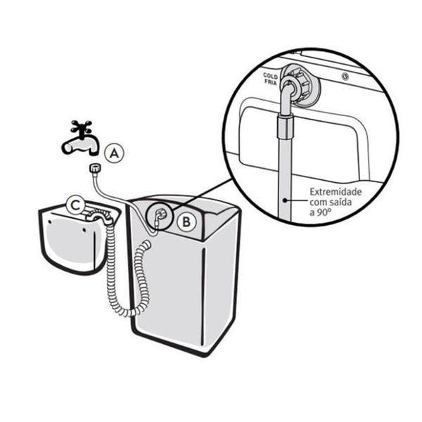 Imagem de Mangueira 1,40m Entrada Lavar Roupa Brastemp Electrolux